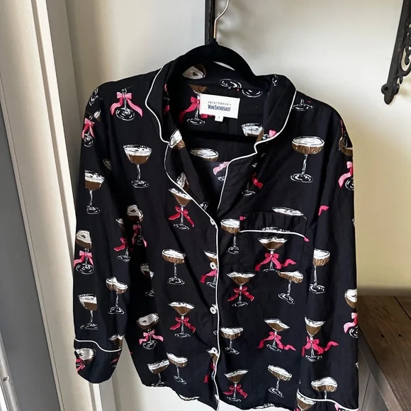PrintFresh + Wine Enthusiast Espresso Martini Pajamas Medium Women's - Picture 3 of 6